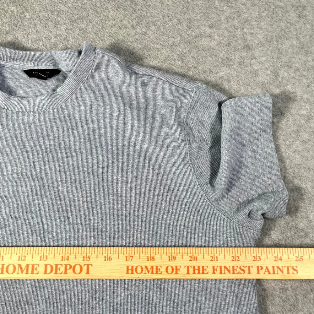 Banana Republic Waffle Knit T Shirt Mens XL Gray Cotton Stretch Crew Neck